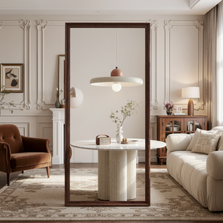 Sunvega 70x32 Inch Full Body Mirror with Artificial Wood Frame and Explosion-Proof Glass