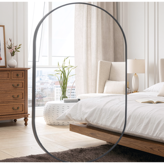 Sunvega 20x28 Inch Oval Shatterproof Mirror with Aluminum Frame for Modern Rooms