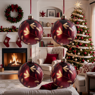 Sunvega Glass Glitter Painted Christmas Ball Ornaments Set of 12 for Holiday Decor