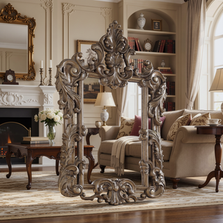 Sunvega Transitional Brown and Gold Finish Resin Mirror Without Beveled Edge