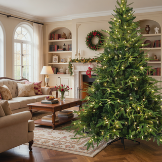 Sunvega 4ft Pre-Lit Artificial Christmas Tree with 150 Warm White Incandescent Lights