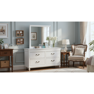 Sunvega Silver Champagne Nightstand with Two Spacious Drawers for Bedroom