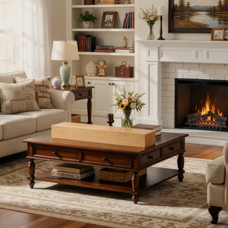 Sunvega Fir Wood Wall Mounted Fireplace Mantel Shelf with Flat Surface for Home Decor