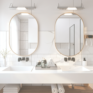 Sunvega 20x28 Inch Oval Shatterproof Mirror with Aluminum Frame for Modern Rooms