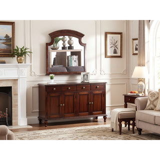 Sunvega Cappuccino Night Stand with Carved Trim and Nickle Hardware