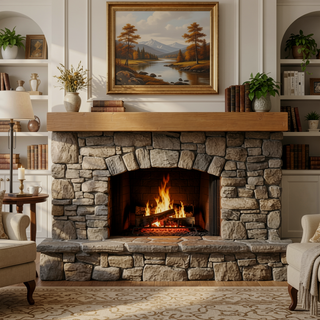 Sunvega Fir Wood Wall Mounted Fireplace Mantel Shelf with Flat Surface for Home Decor