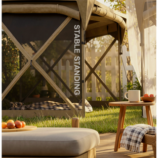 Sunvega Pop Up Gazebo Screen Tent with Adjustable Mesh Sidewalls and Removable Roof Cover