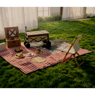 Sunvega Reversible Outdoor Rug with Protective Coating and Strap Stakes for Patio