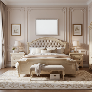Sunvega Elegant White Finish Nightstand with Two Spacious Storage Drawers
