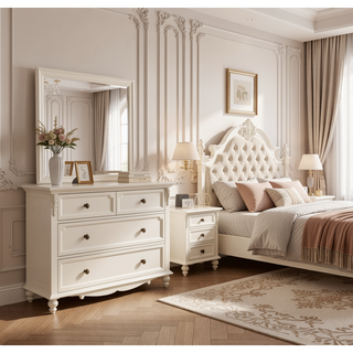 Sunvega Dark Brown Tufted Polyurethane Upholstered King Size Bed Frame