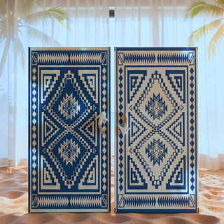 Sunvega Reversible Outdoor Rug with Protective Coating and Strap Stakes for Patio