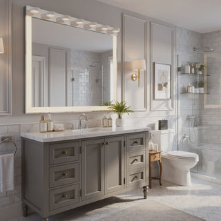 Sunvega Dimmable 5-Light LED Vanity Fixture with 360° Rotatable Design for Bathroom