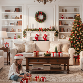 Sunvega Pencil Artificial Xmas Tree with Faux Snow Flocked Full Branch Tips Flame-retardant