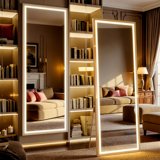 Sunvega Super Bright Dimmable LED Full Length Mirror with Shatterproof HD Glass