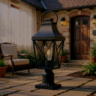 Sunvega Traditional Matte Black Outdoor Wall Sconce with Clear Glass Shade for Front Door