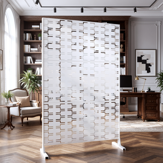 Sunvega Freestanding Metal Privacy Screen 76H x 48W for Outdoor & Indoor Use