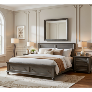 Sunvega Dark Brown Tufted Polyurethane Upholstered King Size Bed Frame