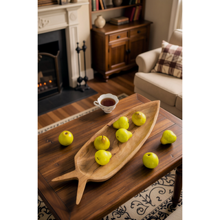 Sunvega 12x4 Inch Mango Wood Round Decorative Bowl with Natural Knots