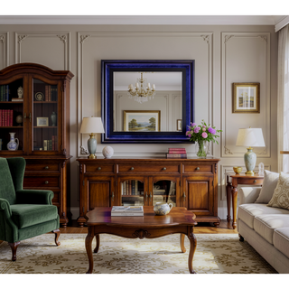 Sunvega Elegant Transitional Mirror In Metallic Black For Compact Areas