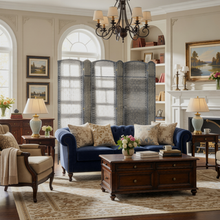Sunvega 6 Panel Folding Privacy Screen with Hand-Woven Style for Home Office