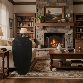 Sunvega Hexagon Wood Frame Wall Mirror with Leather for Entryway Living Room