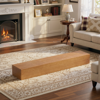 Sunvega Fir Wood Wall Mounted Fireplace Mantel Shelf with Flat Surface for Home Decor