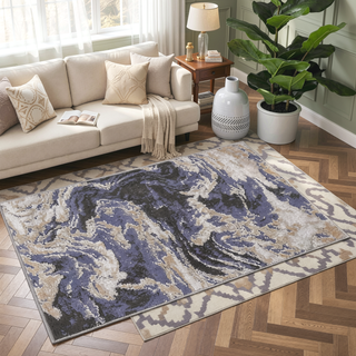 Sunvega Stain Resistant Non-Shedding Abstract Area Rug for Living Room Bedroom