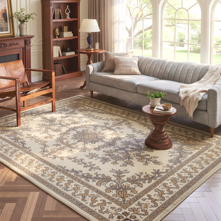 Sunvega Vintage Bohemian Geometric Faded Area Rug with Non-Slip Backing