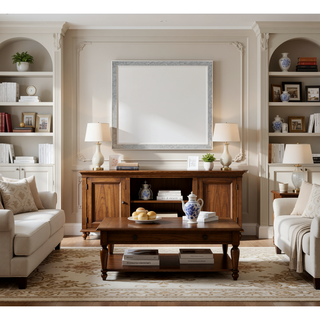 Sunvega Mirrored and Champagne Finish Nightstand with Two Spacious Storage Drawers