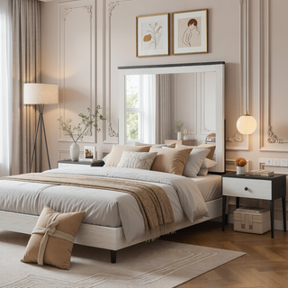 Sunvega Dark Top Finish Nightstand with Spacious Drawers and Block Style Feet