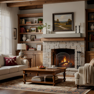 Sunvega Fir Wood Wall Mounted Fireplace Mantel Shelf with Flat Surface for Home Decor