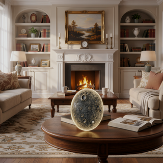 Sunvega 48-Inch Realistic Resin Wall-Mounted Moon Light with Dimmable LED and Remote
