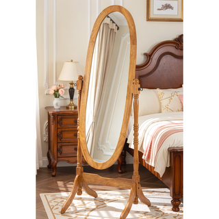 Sunvega Silver Cheval Mirror with Wood Frame for Traditional Decor Tilts