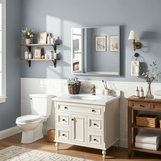 Sunvega 32-inch Aluminum Silver Bathroom Mirror with Durable Frame and Sleek Finish