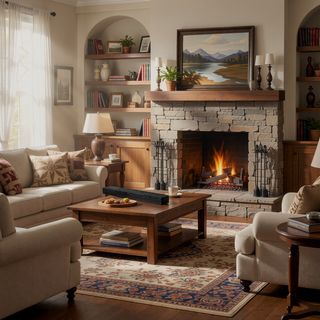 Sunvega Fir Wood Wall Mounted Fireplace Mantel Shelf with Flat Surface for Home Decor