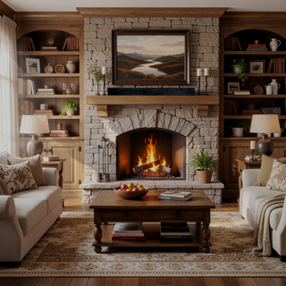 Sunvega Fir Wood Wall Mounted Fireplace Mantel Shelf with Flat Surface for Home Decor