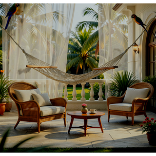 Sunvega Reversible Outdoor Rug with Protective Coating and Strap Stakes for Patio