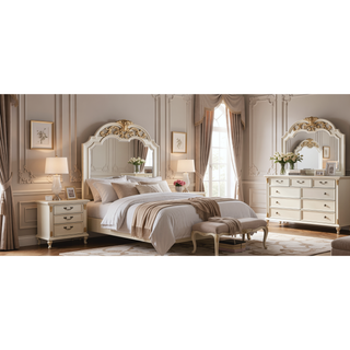 Sunvega Cherry Nightstand with Three Easy Glide Drawers and Velvet Lining