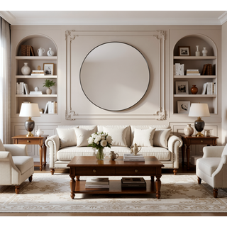 Sunvega 16 Inch Round Bathroom Mirror Shatterproof Anti-Rust Aluminum Frame
