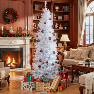 Sunvega 6ft Unlit Slim Artificial Christmas Tree with 618 Realistic Tips
