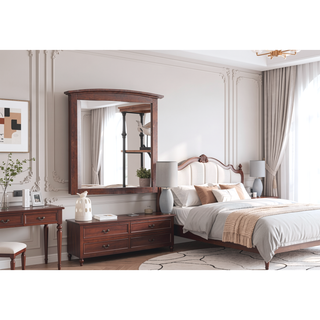 Sunvega Dark Brown Tufted Polyurethane Upholstered King Size Bed Frame