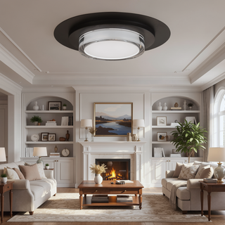 Sunvega 16 Inch Square Flush Mount LED Ceiling Light with Etched Acrylic Diffuser