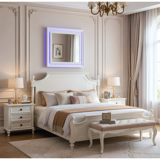 Sunvega Silver Champagne Nightstand with Two Spacious Drawers for Bedroom