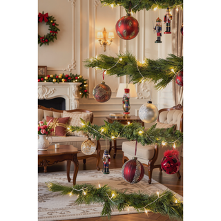 Sunvega Glass Glitter Painted Christmas Ball Ornaments Set of 12 for Holiday Decor