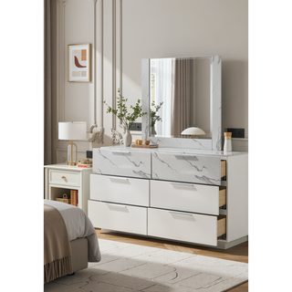 Sunvega Lacquer Frame Mirror with Integrated LED Lighting for Modern Decor