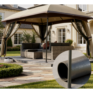 Sunvega Outdoor Gazebo Canopy Shelter with Vented Roof and Protective Netting