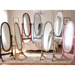 Sunvega Silver Cheval Mirror with Wood Frame for Traditional Decor Tilts