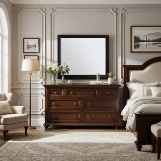 Sunvega Lucille Black Nightstand with Spacious Drawers and Chambered Fronts