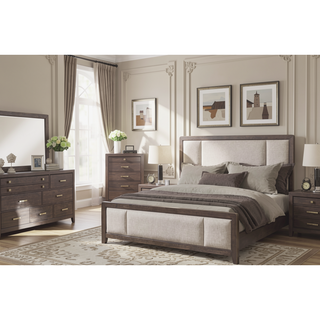 Sunvega Sand Colored Beveled Glass Poster Mirror with Metal Accents
