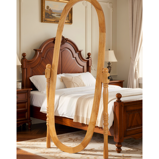 Sunvega Silver Cheval Mirror with Wood Frame for Traditional Decor Tilts